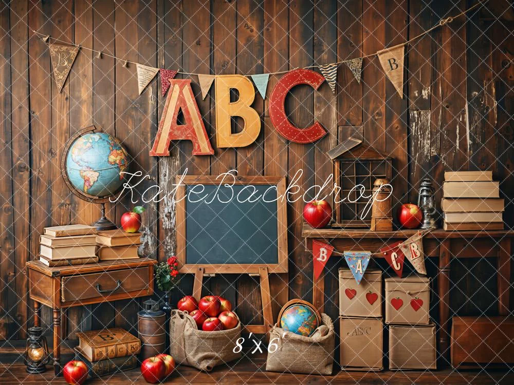 Kate Back to School/Graduation Vintage Wooden Wall Backdrop Designed by Emetselch - Image 6