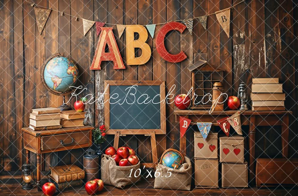 Kate Back to School/Graduation Vintage Wooden Wall Backdrop Designed by Emetselch - Image 7