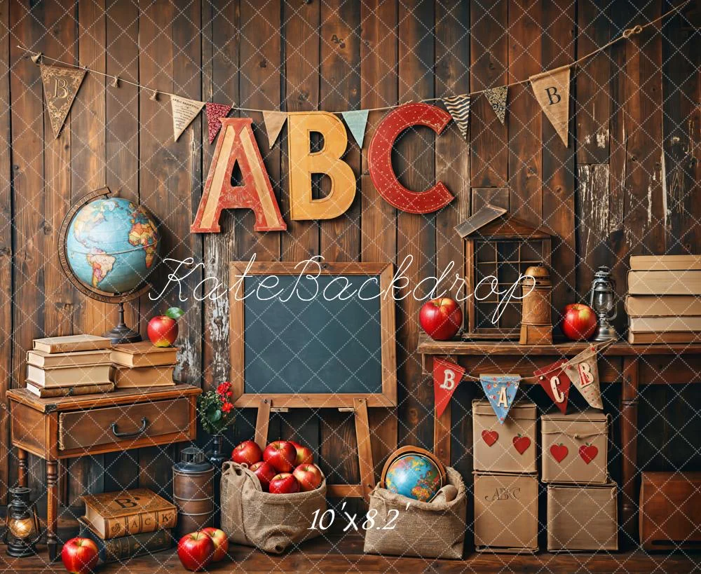 Kate Back to School/Graduation Vintage Wooden Wall Backdrop Designed by Emetselch - Image 8