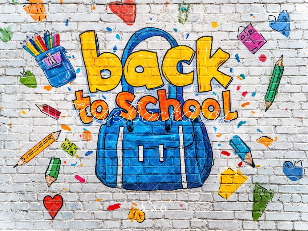 Kate Back to School Graffiti Brick Wall Backdrop Designed by Kate Image - Image 3