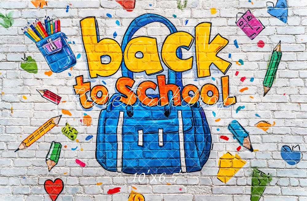 Kate Back to School Graffiti Brick Wall Backdrop Designed by Kate Image - Image 4