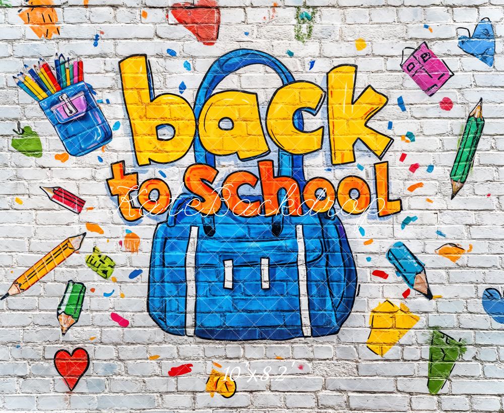 Kate Back to School Graffiti Brick Wall Backdrop Designed by Kate Image - Image 5