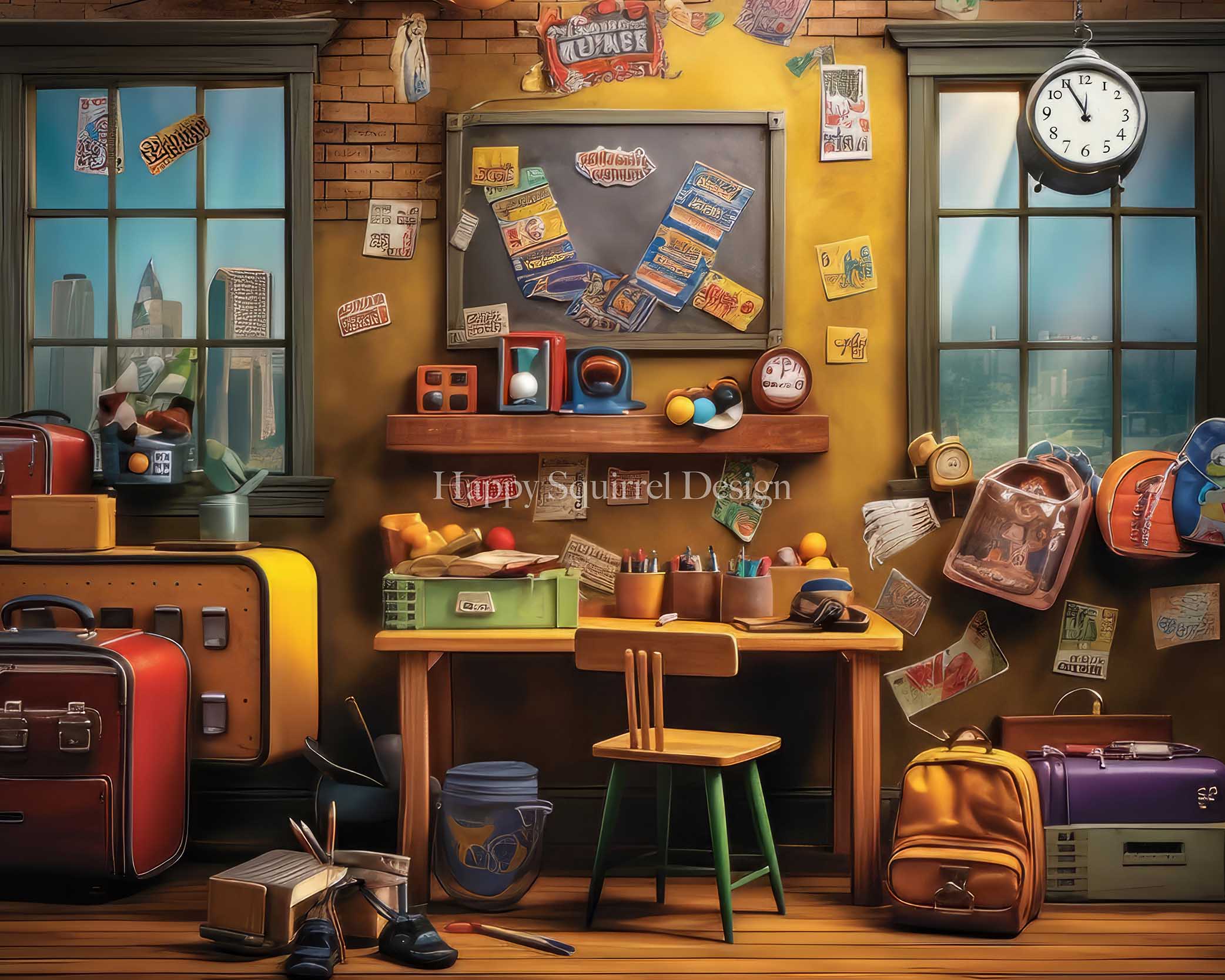 Kate Back to School House Workspace Backdrop Designed by Happy Squirrel Design - Image 3