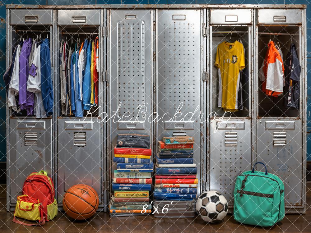 Kate Back To School Lockers Books Sports Backdrop Designed by Emetselch - Image 3