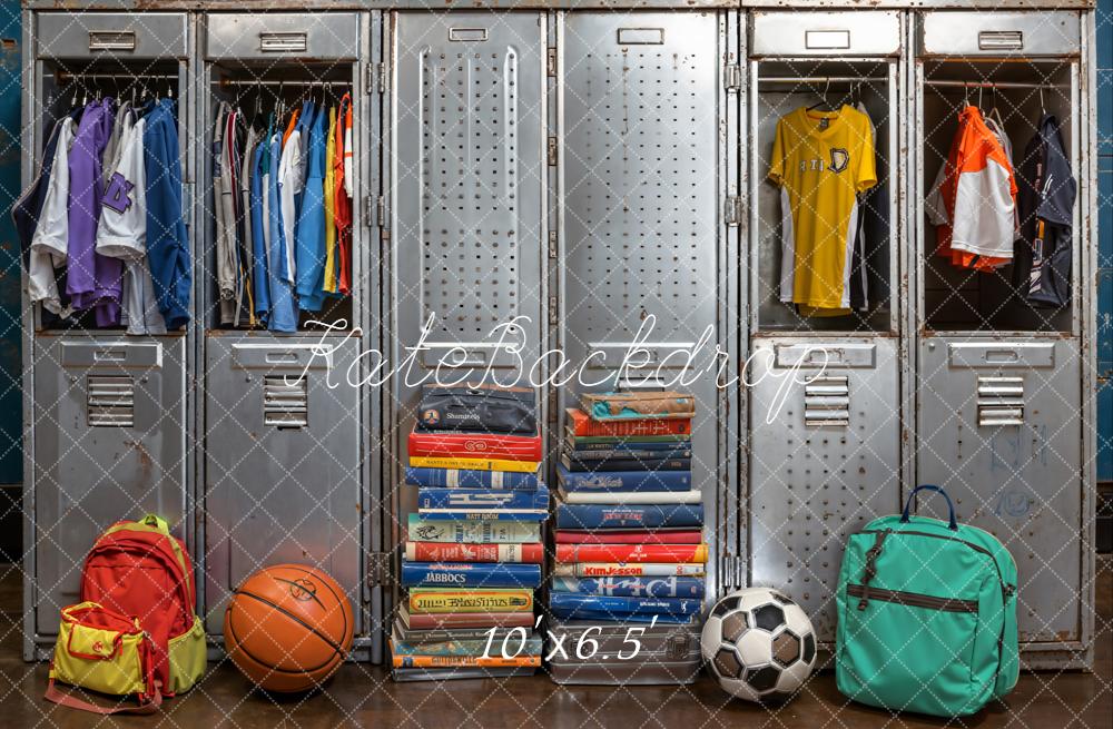 Kate Back To School Lockers Books Sports Backdrop Designed by Emetselch - Image 4