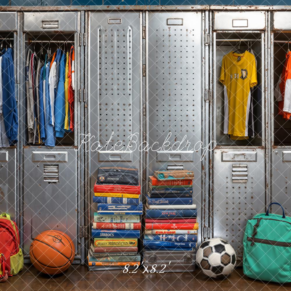 Kate Back To School Lockers Books Sports Backdrop Designed by Emetselch - Image 5