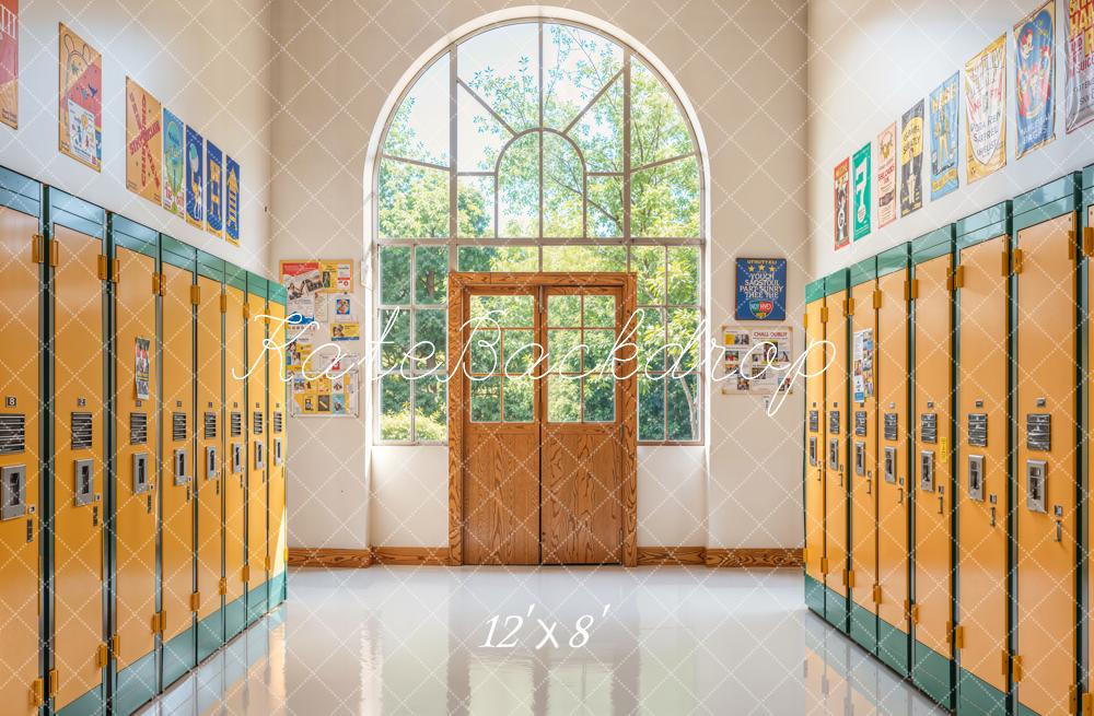 Kate Back To School Lockers Hallway Fleece Backdrop Designed by Emetselch - Image 2