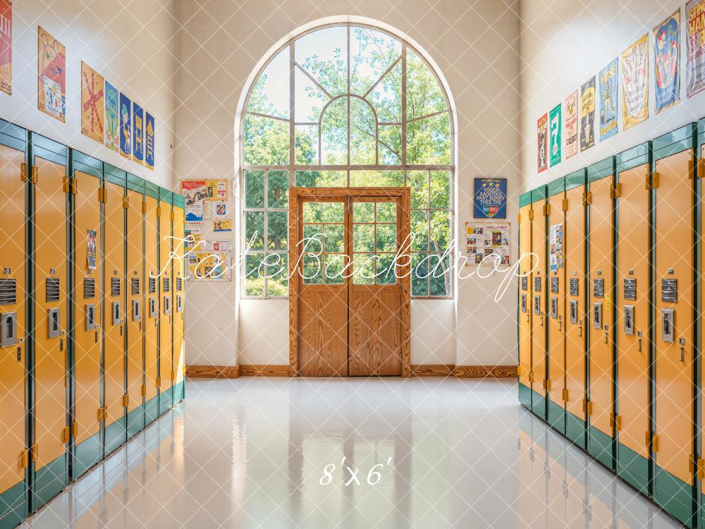 Kate Back To School Lockers Hallway Fleece Backdrop Designed by Emetselch - Image 3