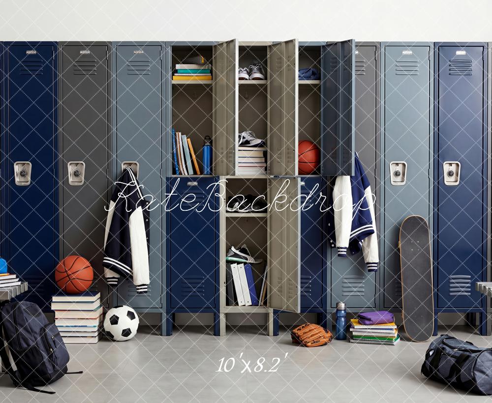 Kate Back To School Lockers Sports Equipment Fleece Backdrop Designed by Patty Robert - Image 3