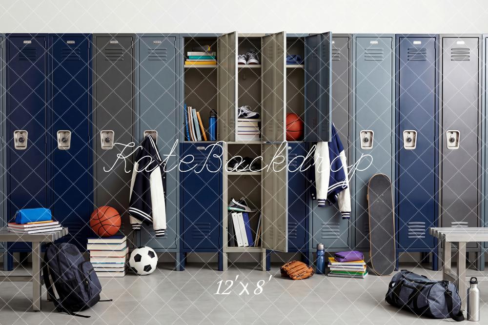Kate Back To School Lockers Sports Equipment Fleece Backdrop Designed by Patty Robert - Image 4