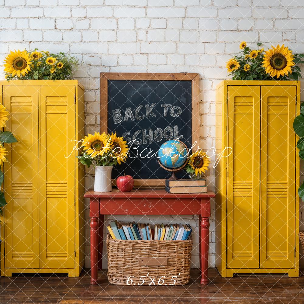 Kate Back to School Lockers Sunflower Chalkboard Backdrop Designed by Emetselch - Image 2