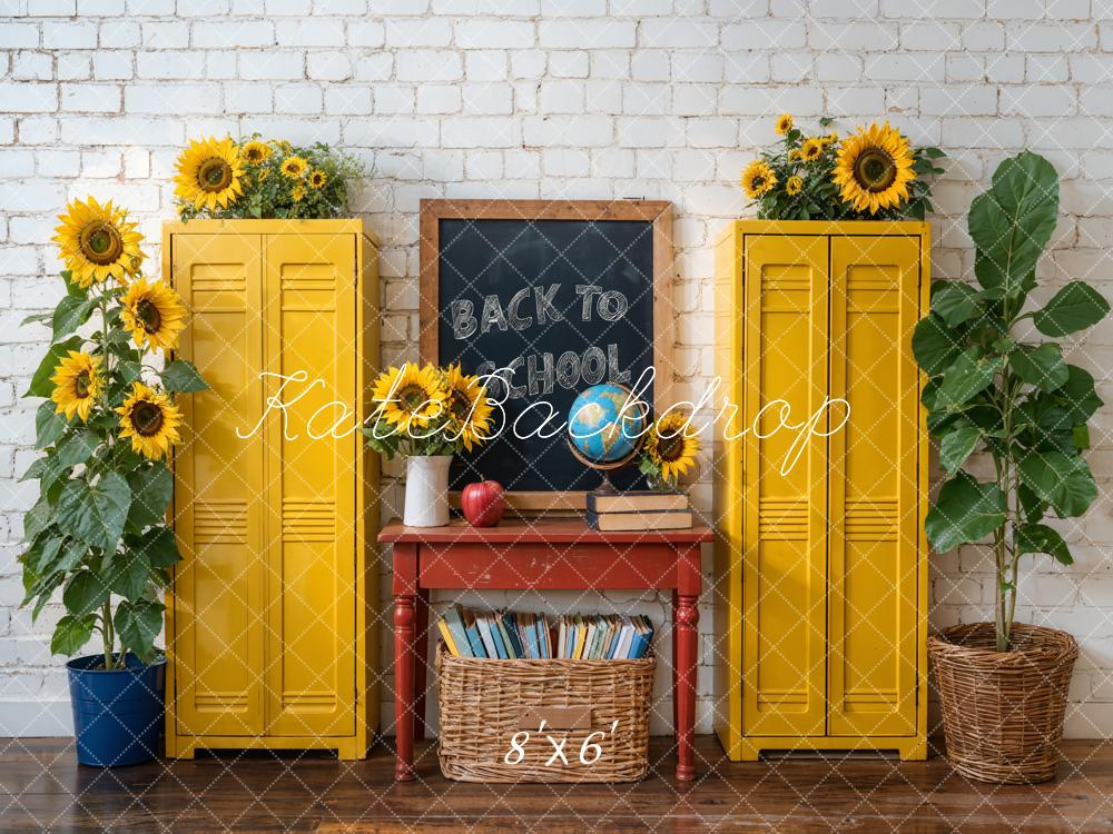 Kate Back to School Lockers Sunflower Chalkboard Backdrop Designed by Emetselch - Image 3