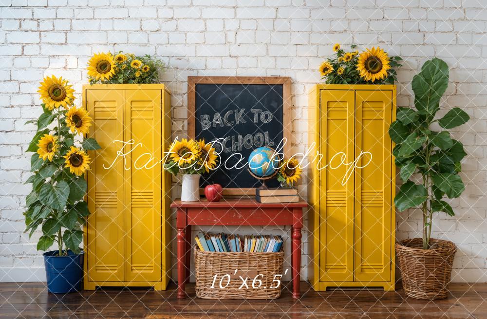 Kate Back to School Lockers Sunflower Chalkboard Backdrop Designed by Emetselch - Image 4