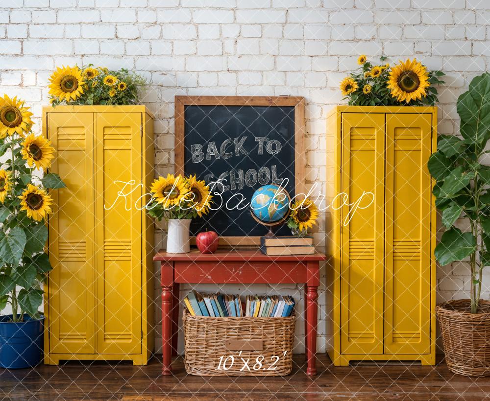 Kate Back to School Lockers Sunflower Chalkboard Backdrop Designed by Emetselch - Image 5