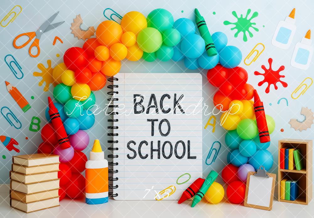 Kate Back to School Notebook Colorful Balloon Arch Backdrop Designed by Patty Robert - Image 6