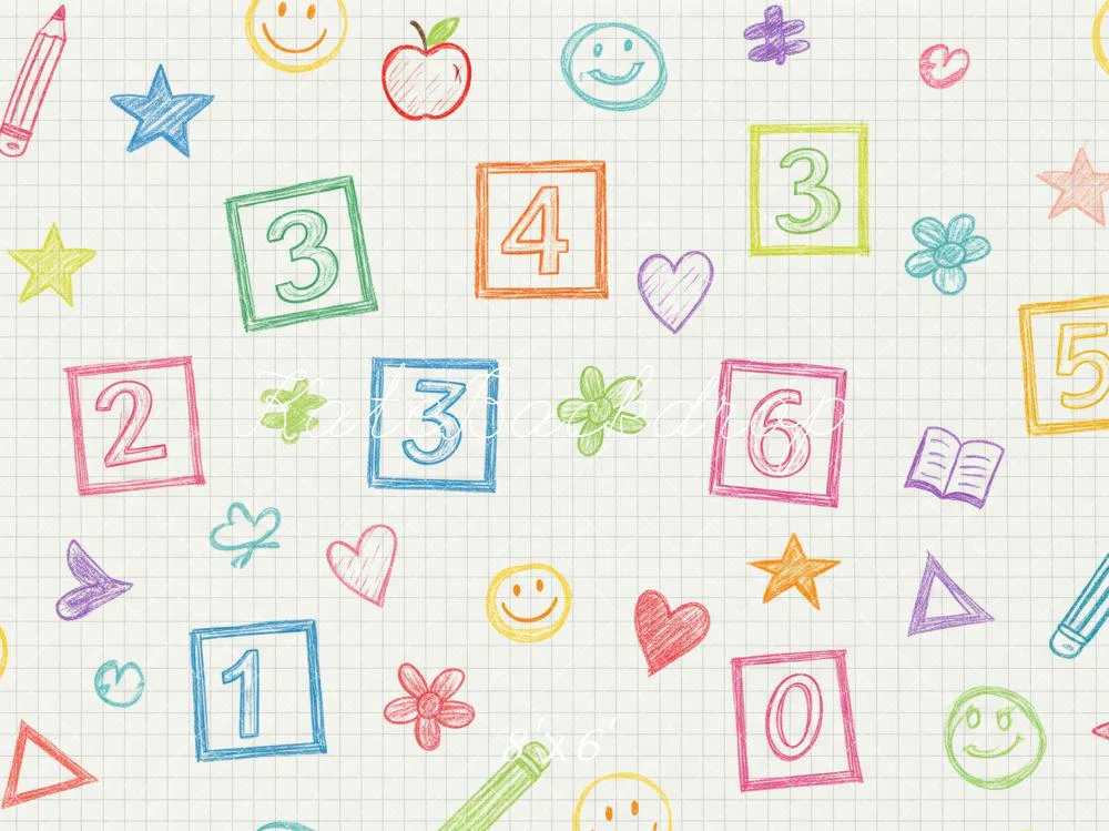 Kate Back To School Numbers Sketch Grid Backdrop Designed by Patty Robert - Image 3