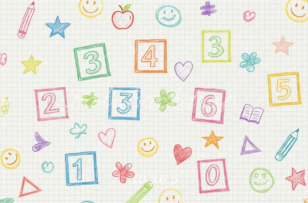 Kate Back To School Numbers Sketch Grid Backdrop Designed by Patty Robert - Image 4