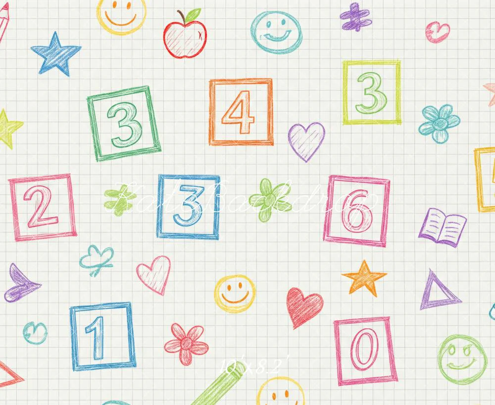 Kate Back To School Numbers Sketch Grid Backdrop Designed by Patty Robert - Image 6