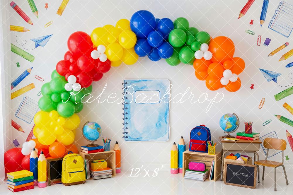 Kate Back To School Rainbow Balloons Desk Backdrop Designed by Patty Robert - Image 10
