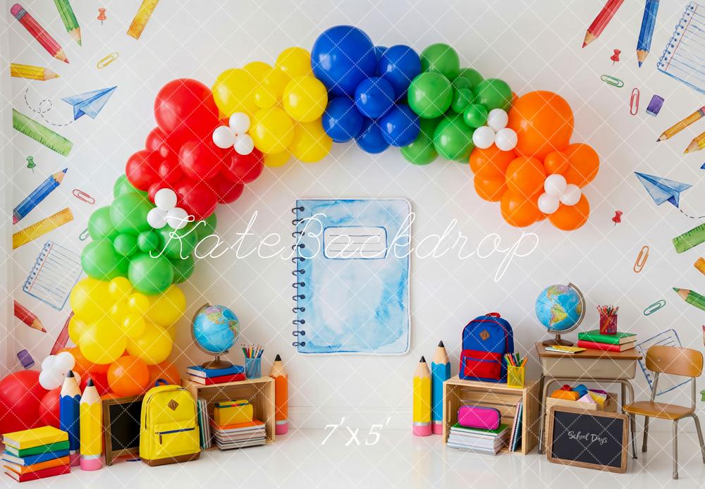 Kate Back To School Rainbow Balloons Desk Backdrop Designed by Patty Robert - Image 2