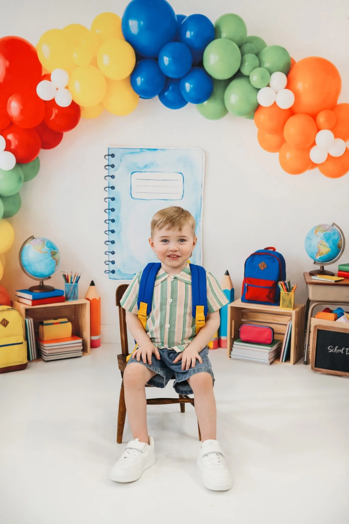 Kate Back To School Rainbow Balloons Desk Backdrop Designed by Patty Robert - Image 3