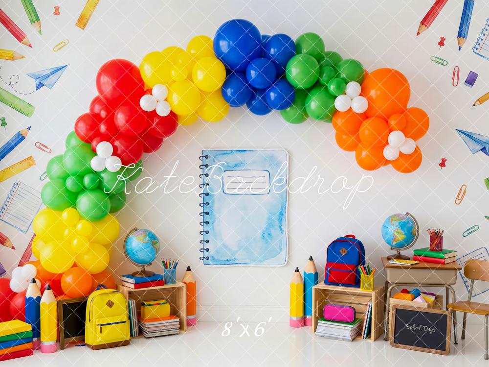 Kate Back To School Rainbow Balloons Desk Backdrop Designed by Patty Robert - Image 5