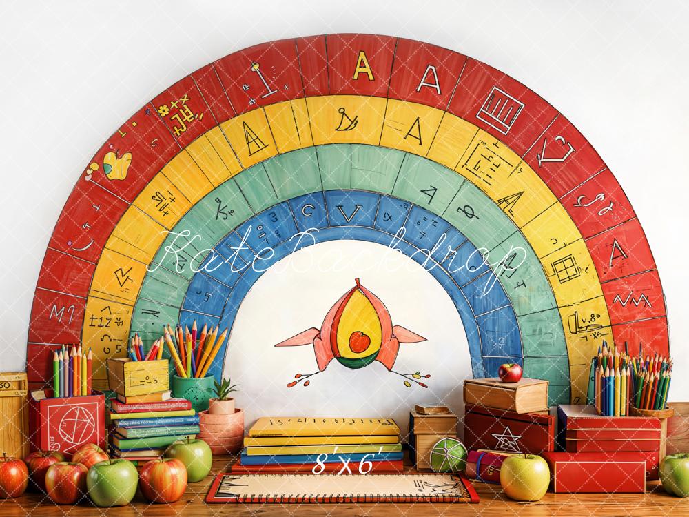 Kate Back to School Rainbow Pencils Backdrop Designed by Emetselch - Image 3