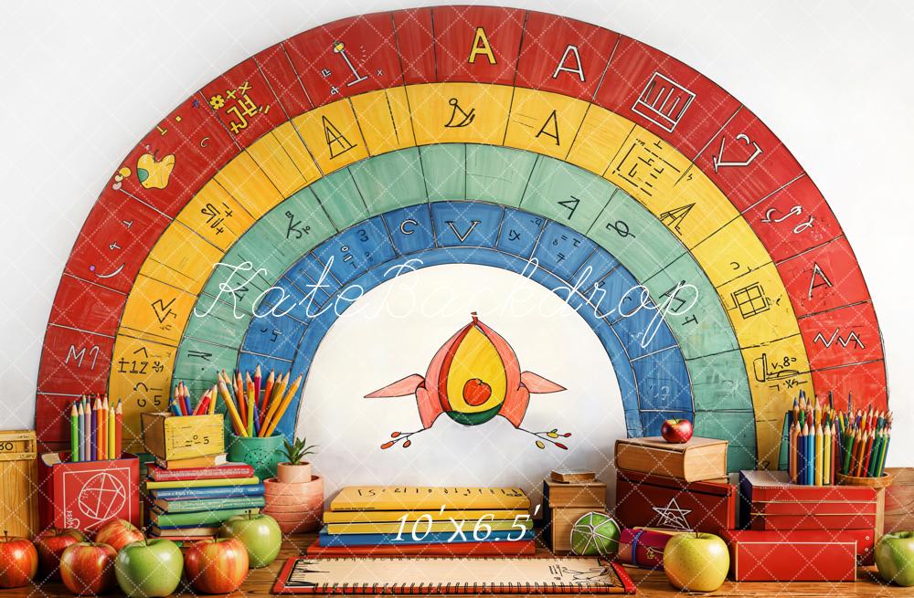 Kate Back to School Rainbow Pencils Backdrop Designed by Emetselch - Image 4