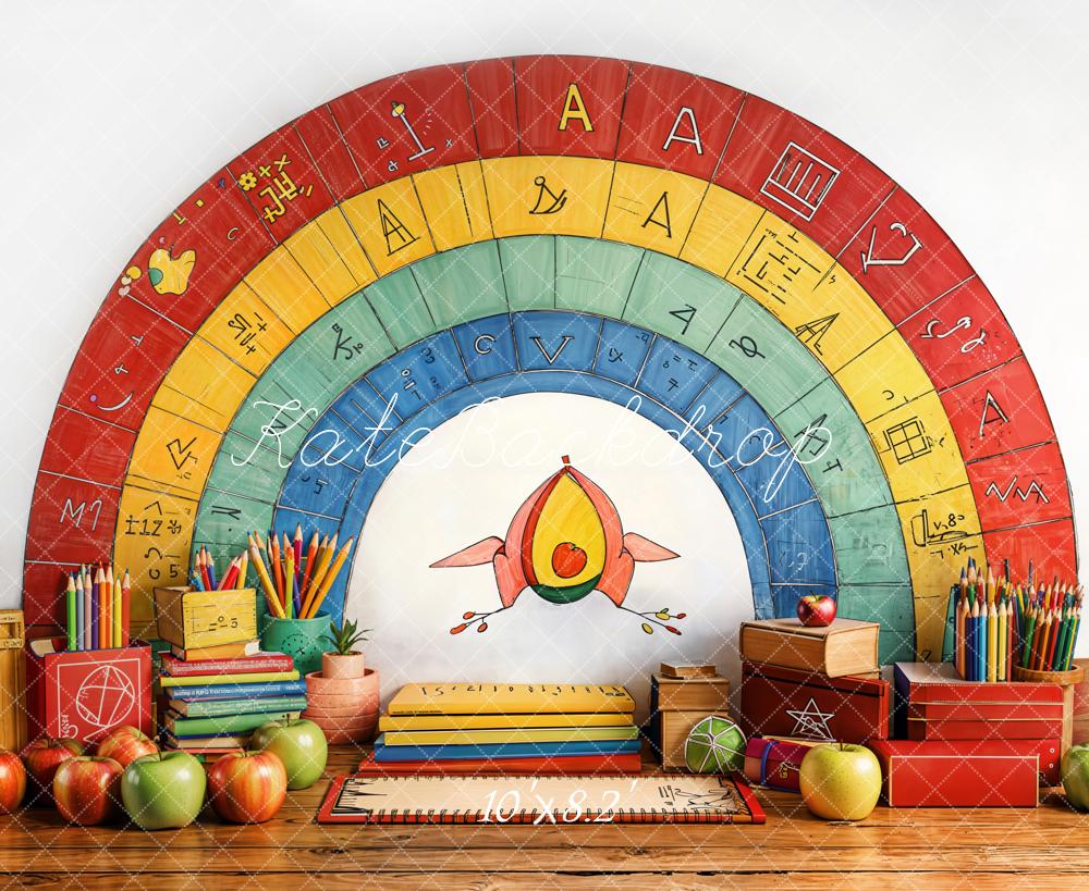 Kate Back to School Rainbow Pencils Backdrop Designed by Emetselch - Image 5