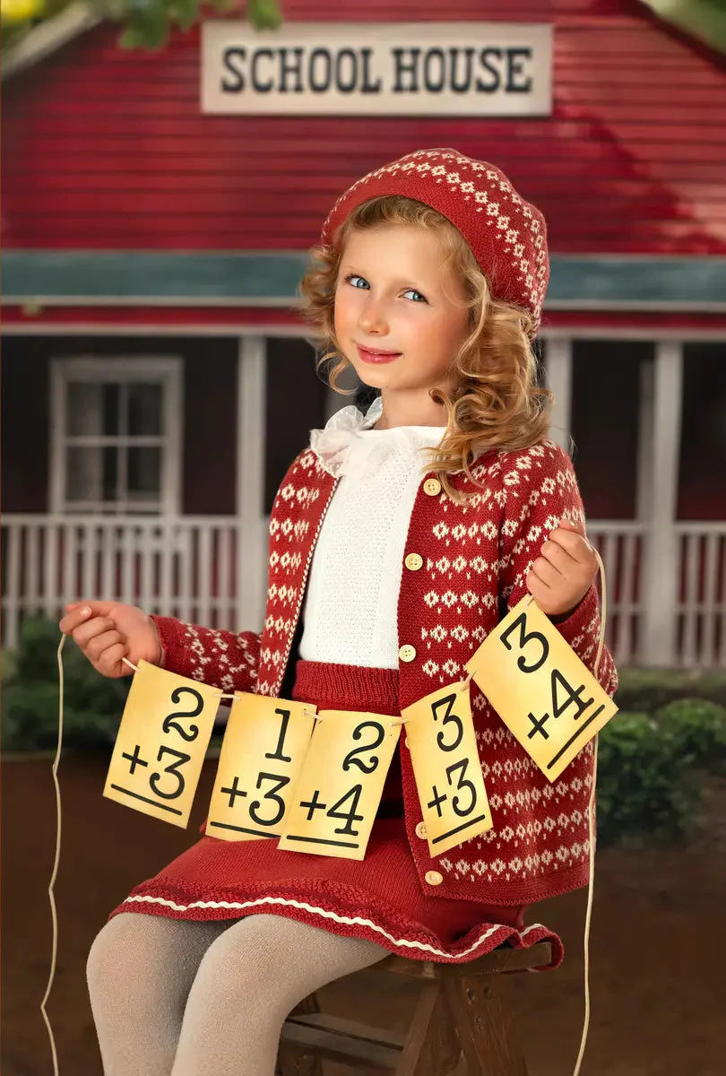 Kate Back to School Red House Backdrop for Photography - Image 3