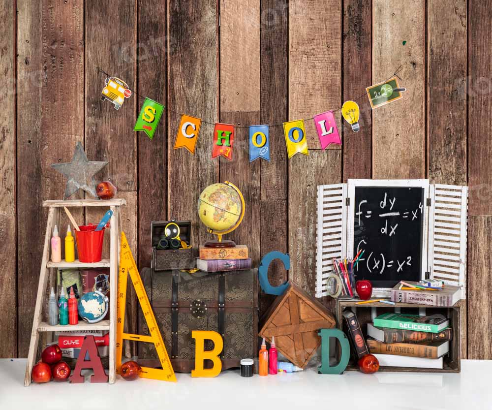 Kate Back to School Retro Wood Backdrop Designed by Emetselch - Image 3