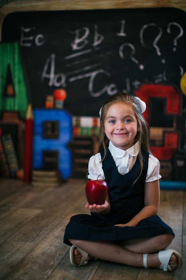 Kate Back to School Summer Blackboard Colorful ABC Fleece Backdrop - Image 11