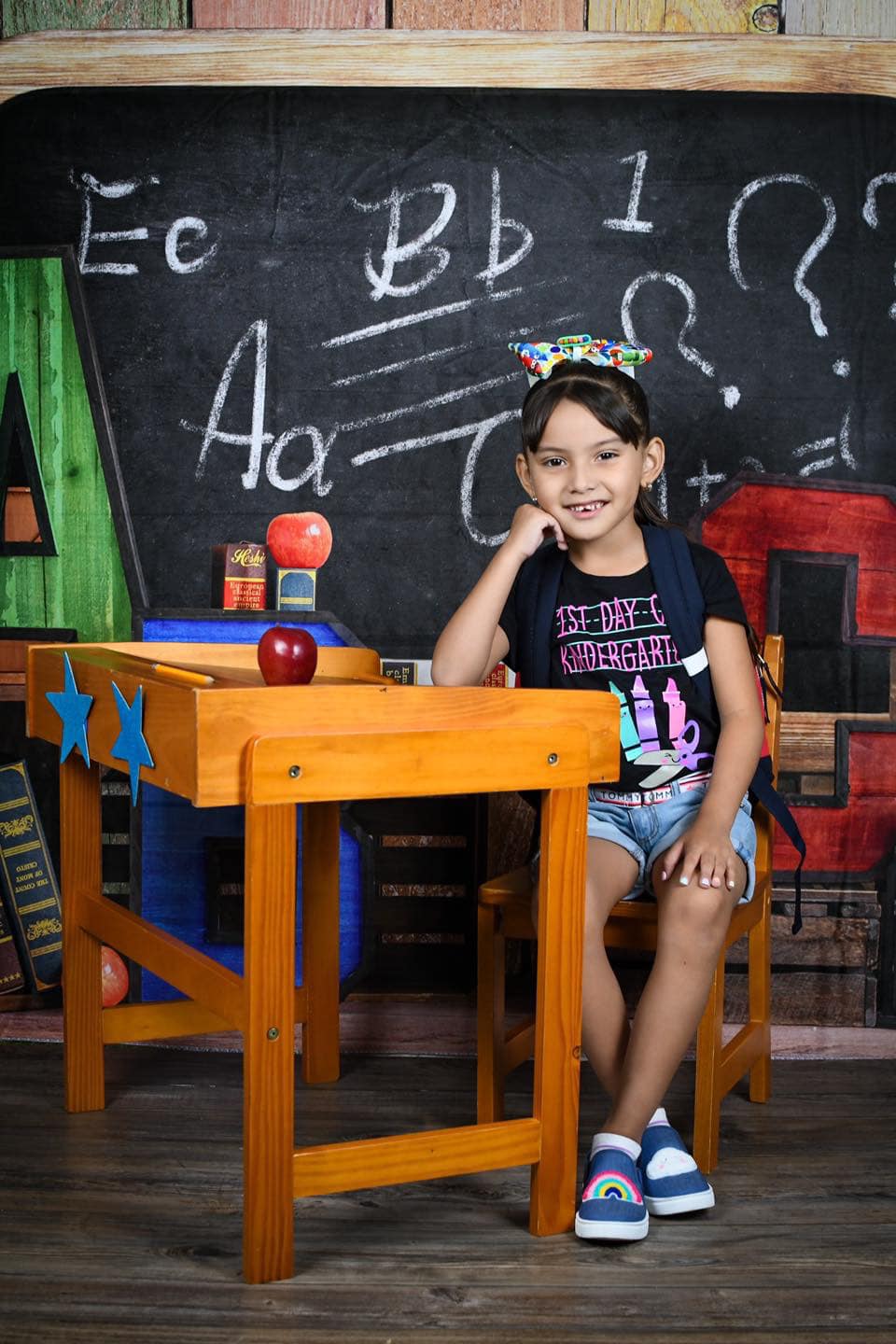 Kate Back to School Summer Blackboard Colorful ABC Fleece Backdrop - Image 14