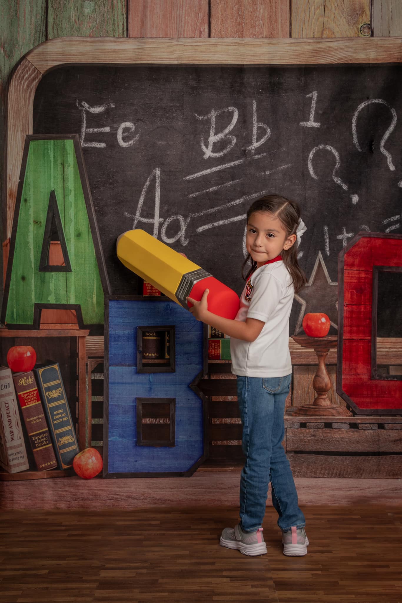 Kate Back to School Summer Blackboard Colorful ABC Fleece Backdrop - Image 23