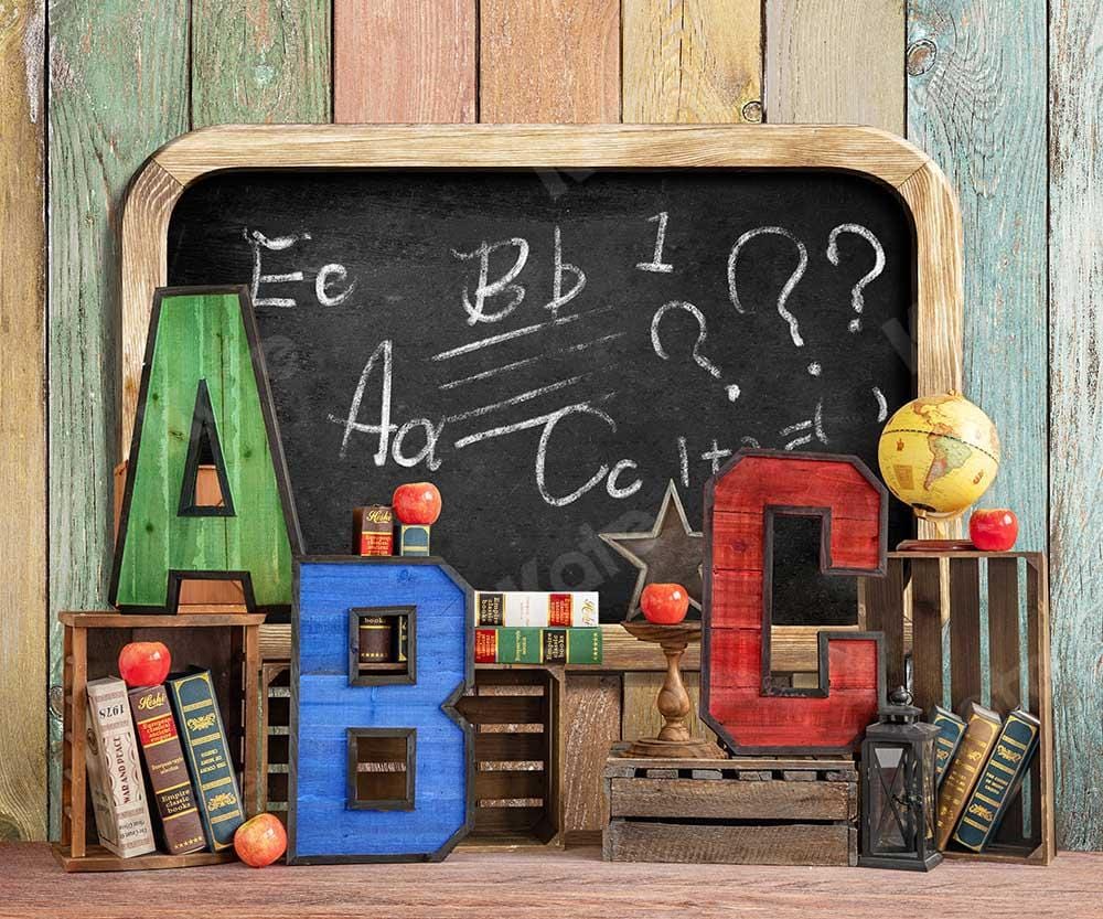 Kate Back to School Summer Blackboard Colorful ABC Fleece Backdrop - Image 24