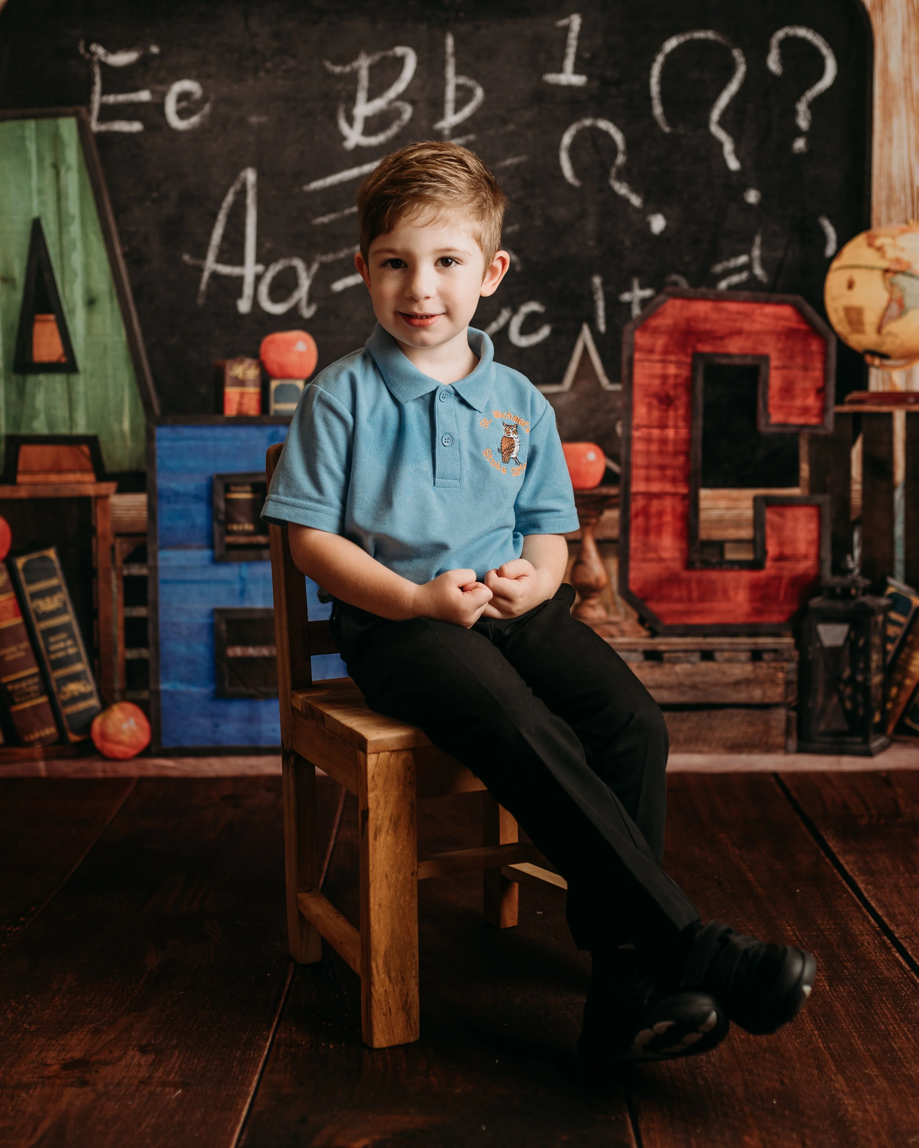 Kate Back to School Summer Blackboard Colorful ABC Fleece Backdrop - Image 5