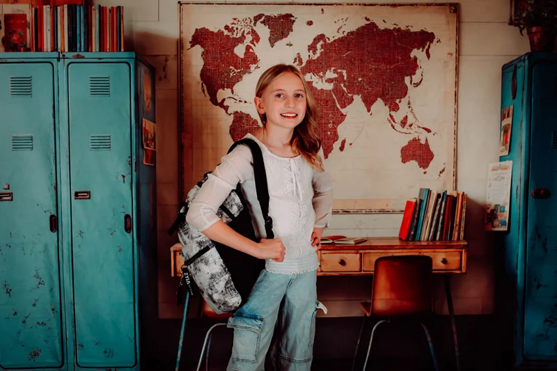 Kate Back To School Vintage Blue Locker Map Backdrop Designed by Emetselch - Image 3