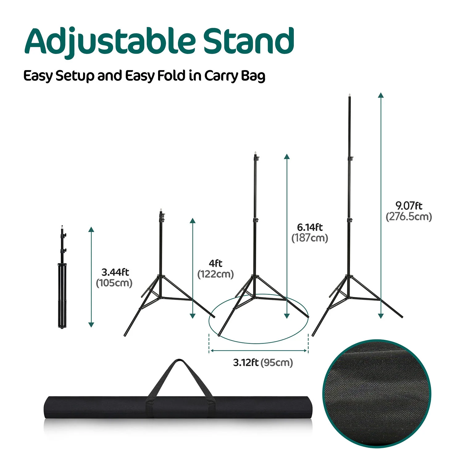 Kate Light-duty 6.5x10ft-10x8.5ft Black Aluminum Backdrop Stand (3cm Thick) - Image 3
