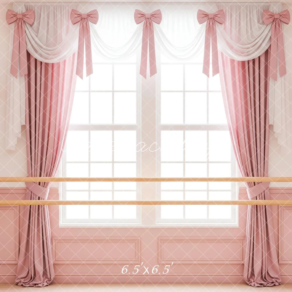 Kate Ballet Barre Pink Curtains Window Backdrop Designed by Patty Robert - Image 4