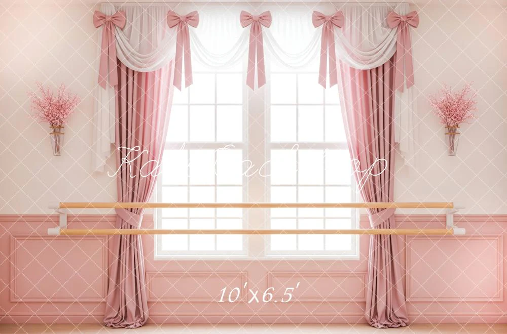 Kate Ballet Barre Pink Curtains Window Backdrop Designed by Patty Robert - Image 6
