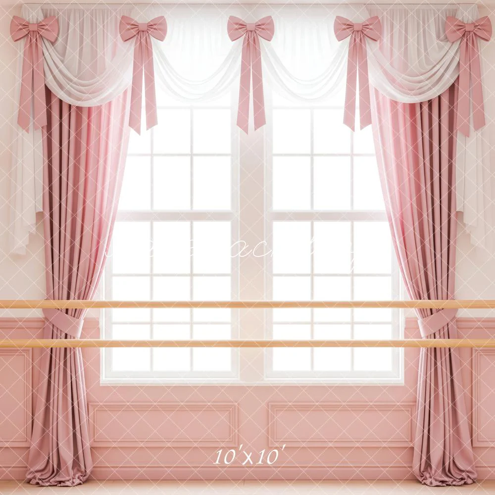 Kate Ballet Barre Pink Curtains Window Backdrop Designed by Patty Robert - Image 9
