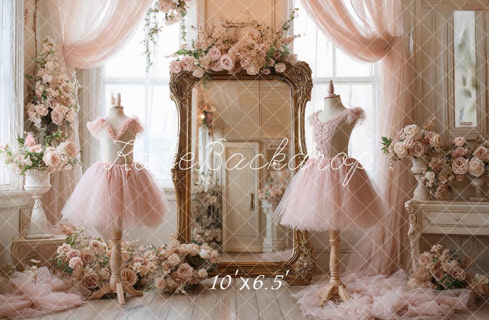 Kate Ballet Dress Pink Floral Mirror Backdrop Designed by Ashley Paul - Image 4