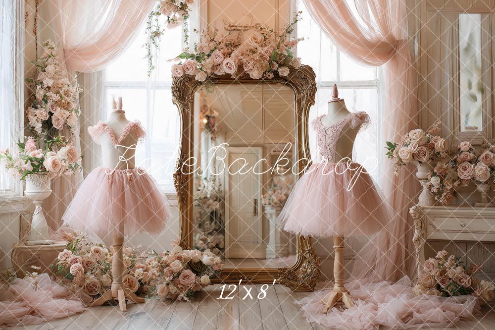 Kate Ballet Dress Pink Floral Mirror Backdrop Designed by Ashley Paul - Image 8