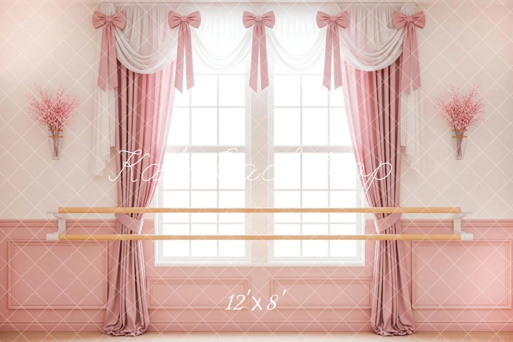 Kate Ballet Studio Pink Window Barre Fleece Backdrop Designed by Patty Robert - Image 4