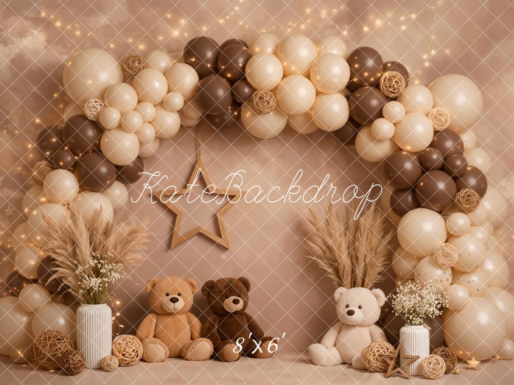 Kate Balloon Arch Teddy Bears Star Lights Backdrop Designed by Emetselch - Image 3