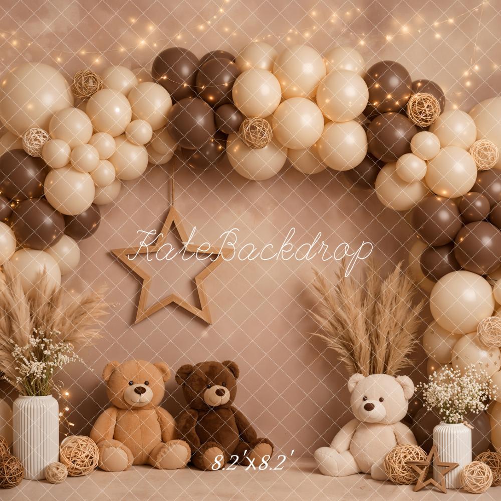 Kate Balloon Arch Teddy Bears Star Lights Backdrop Designed by Emetselch - Image 5