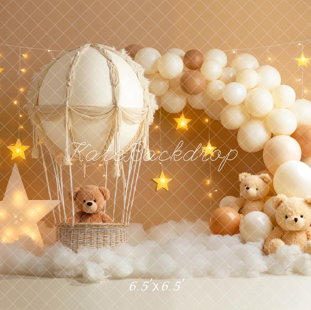 Kate Cake Smash Teddy Bears Star Lights Balloons Backdrop Designed by Emetselch - Image 4