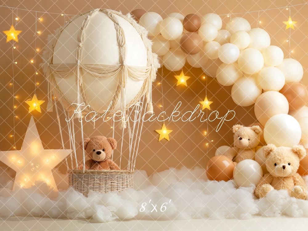 Kate Cake Smash Teddy Bears Star Lights Balloons Backdrop Designed by Emetselch - Image 5