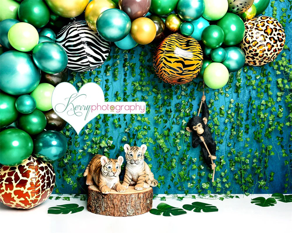 Kate Balloons Jungle Animal Backdrop for Photography Designed by Kerry Anderson - Image 2