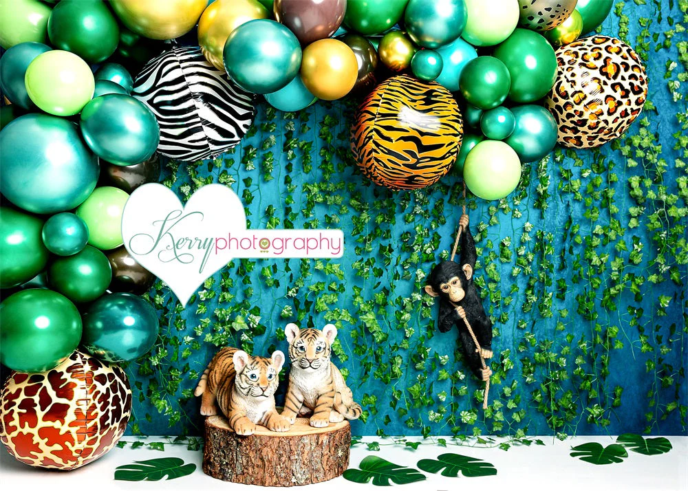 Kate Balloons Jungle Animal Backdrop for Photography Designed by Kerry Anderson - Image 4